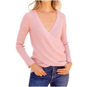 Summer & Rose Dusty Rose Madison Surplice Sweater